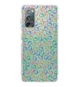 Samsung Galaxy S20 FE  Kamera Korumalı Kapak Hello Kitty Tasarımlı  Şeffaf  Kılıf