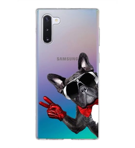 PrintiFy Samsung Galaxy Note 10 ile Uyumlu 1mm Slim Fit Köpek 2 050e Baskılı Şeffaf  Kılıf