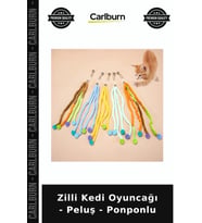 Özel Üretim Evcil Hayvan Eğlenceli Sesli Renkli Aktivite Zilli Kedi Oyuncağı - Peluş - Ponponlu