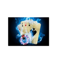 Poker Oyunu Dört As Casino Alev Görseli (35x50 Cm Boyut)