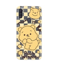 Samsung Galaxy M21 Uyumlu Winnie The Pooh Desenli Şeffaf Telefon Kılıfı