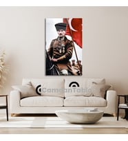 Atatürk ve Bayrak Cam Tablo