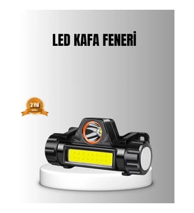 Mey İthalat® Şarjlı LED Kafa Feneri – Çift Fonksiyonlu, 200LM Işık Gücü, IP44 Suya Dayanıklı