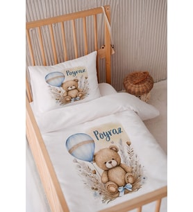 %100 Pamuk Saten Isme Özel 100x150 Bebek Yatak Nevresim Seti