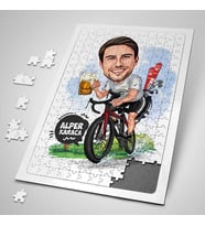 Kişiye Özel Hediye 240 Parça Keyifçi Erkek Karikatürlü Puzzle