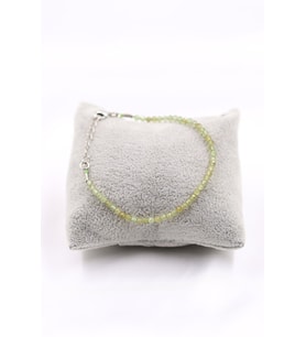 Zebercet Peridot Taşı Doğal Taş Bileklik Fasetli Kesim 2-3 mm