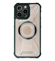 Newface Apple iPhone 13 Pro Max Kılıf Prag Magneticsafe Kapak - Koyu Yeşil
