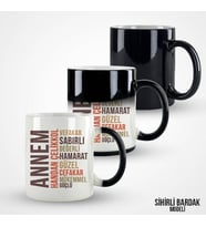 ANNEM YAZILI VE TANIMLI SİHİRLİ KUPA BARDAK