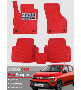 DACİA SPRİNG ELEKTRİKLİ (2021-2025) Uyumlu EVA Paspas Tam Set–Araca Özel,Su Geçirmez,Kolay Montaj