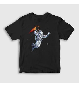 Presmono Unisex Çocuk Siyah Dunk Astronaut Space Astronot Uzay T-Shirt 282302tt
