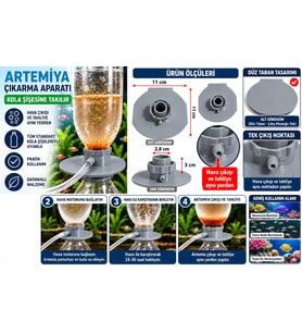 VeltroniX Artemia Çıkarma Aparatı – Kola Şişesine Takılan Artemia Kuluçka ve Çıkartma Aparatı – Tek Hava Girişi ve Tahliye Noktası – Akvaryum ve Yavru Balık Besleme İçin