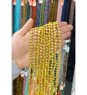 Hematit Taşı Amorf Yıldız Kesim Sarı 8x8mm Doğal Taş Dizi