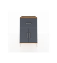 Hyperion Komodin Tek Raflı Tek Çekmeceli 2 Kapaklı 60x44x96 Çam-Antrasit
