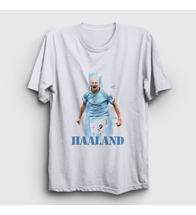 Presmono Unisex Beyaz Erling Haaland Spor Futbol T-Shirt 430551tt