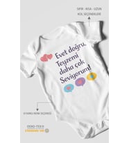 Evet doğru, teyzemi daha çok seviyorum Kısa Kollu Bebek Body %100 Pamuk