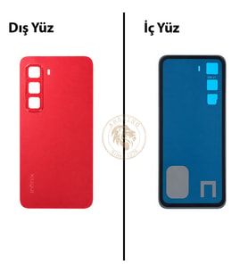 Infinix Hot 60İ Kırmızı Uyumlu Arka Kapak Arka Cam Batarya Pil Kapağı Lazer Kesim Back Cover
