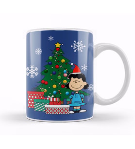 Lucy Van Pelt Around The Christmas Tree Kupa Bardak Porselen