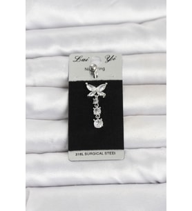 316L Cerrahi Çelik Sallantılı Kelebek Model Göbek Piercing 5886 - SSSSSS6689-7994