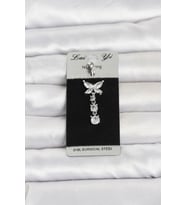 316L Cerrahi Çelik Sallantılı Kelebek Model Göbek Piercing 5886 - SSSSSS6689-7994
