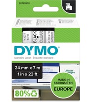 Dymo S0720920, D1 Yedek Şerit (24 Mm X 7 Mt), Şeffaf/Siyah (53710)