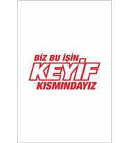 Biz Bu Işin Keyif Kısmındayız Oto Cam Sticker Kırmızı 30*14 Cm