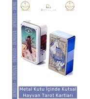 #Tarot Beyaz Numen Tarot Teneke Metal Kutu Kutsal Hayvan PDF Kılavuzu Divination Kader 78 Adet