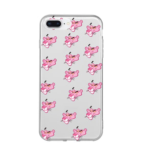 Iphone 7 PLUS - 8 PLUS Uyumlu Pink Panter Tasarımlı Şeffaf Telefon Kılıfı