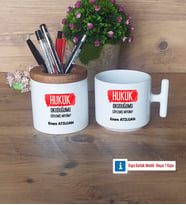 Hukuk Okuduğumu Söylemiş Miydim Kalemlik, Kupa Bardak T Kişiye Özel Hediye (Model 1)