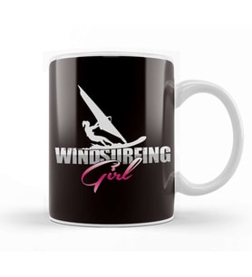 Windsurfing Girl Windsurfer Water Sports Ocean Wave Surfer Kupa Bardak Porselen