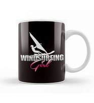 Windsurfing Girl Windsurfer Water Sports Ocean Wave Surfer Kupa Bardak Porselen