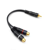 Powermaster PM-529 Siyah 1 RCA Erkek 2 RCA Dişi 25 Cm Anfi Y Kablo