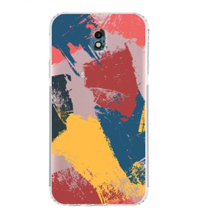 Samsung Galaxy J7 Pro Uyumlu Kamera Korumalı Kapak Brushstroke Tasarımlı  Şeffaf  Kılıf