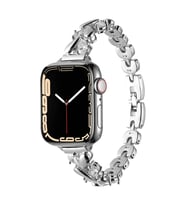 Apple Watch Ultra 49mm Uyumlu Kordon Metal Taşlı Luxury Paslanmaz Zore KRD-103 Kayış