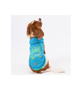 Pawstar Kedi ve KÜÇÜK Köpek T-Shirt Blue Style Hooded Kapşonlu XL Sırt38cm Göğüs55cm Boyun34cm