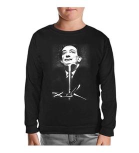Salvador Dali Siyah Çocuk Sweatshirt