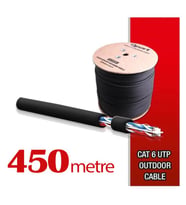 Qport Yüksek Bakır Utp 23Awg 0.58 MM Dış Ortam Cat6 Outdoor Kablo 450 Metre