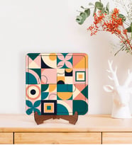 BK Gift Modern Art Tasarımlı Ahşap Standlı Puzzle Çerçeve-14