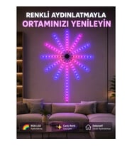 Mey İthalat® RGB LED Dekoratif Duvar Lambası İç Mekân Telefon Kontrollü Ortam Aydınlatması