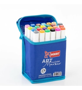 Mikro Çift Uçlu Fosforlu Kalem Art Marker 24 Renk