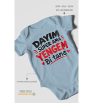 Dayım süper ama yengem bi tane Kısa Kollu Bebek Body %100 Pamuk