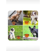 Taşıma Aparatlı Katlanabilir Seyahat Silikon Kedi Köpek Mama ve Su Kabı,12 oz 350ml (Karışık)