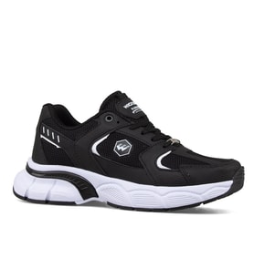 Trendyshose 2616 Yuksek Taban Rahat Unısex Spor Ayakkabı (Siyah - Beyaz)