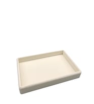Yerli Üretim Küçük Boy Süet Kumaş Krem Renk 22/14 cm Servis Tablası