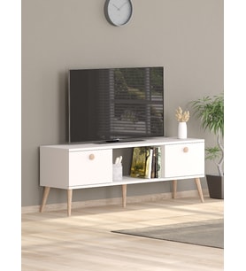140 Cm Ela Beyaz Tv Ünitesi
