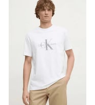 Calvin Klein Erkek CK Logolu Regular Fit Beyaz T-Shirt