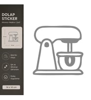 Hamur Yoğruma Makinesi Mat Gri Dekoratif Folyo Sticker 14x14 cm