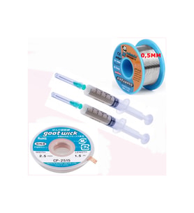 Flux Lehim Toplama,lehim Emme Tel 2,5mm Ve Lehim Teli 05mm 4in1