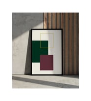 Tablo  Ahşap Çerçeveli Tablo - Modern Geometrik Tasarım Minimalist Tablo-Çerçeveli Poster (Karışık)