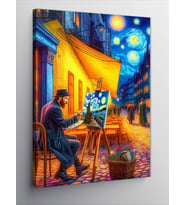 Kanvas Tablo Van Gogh Resim Çizerken