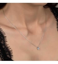Ucarticaret S-warovski Taşlı Gümüş Tektaş Bayan Kolye